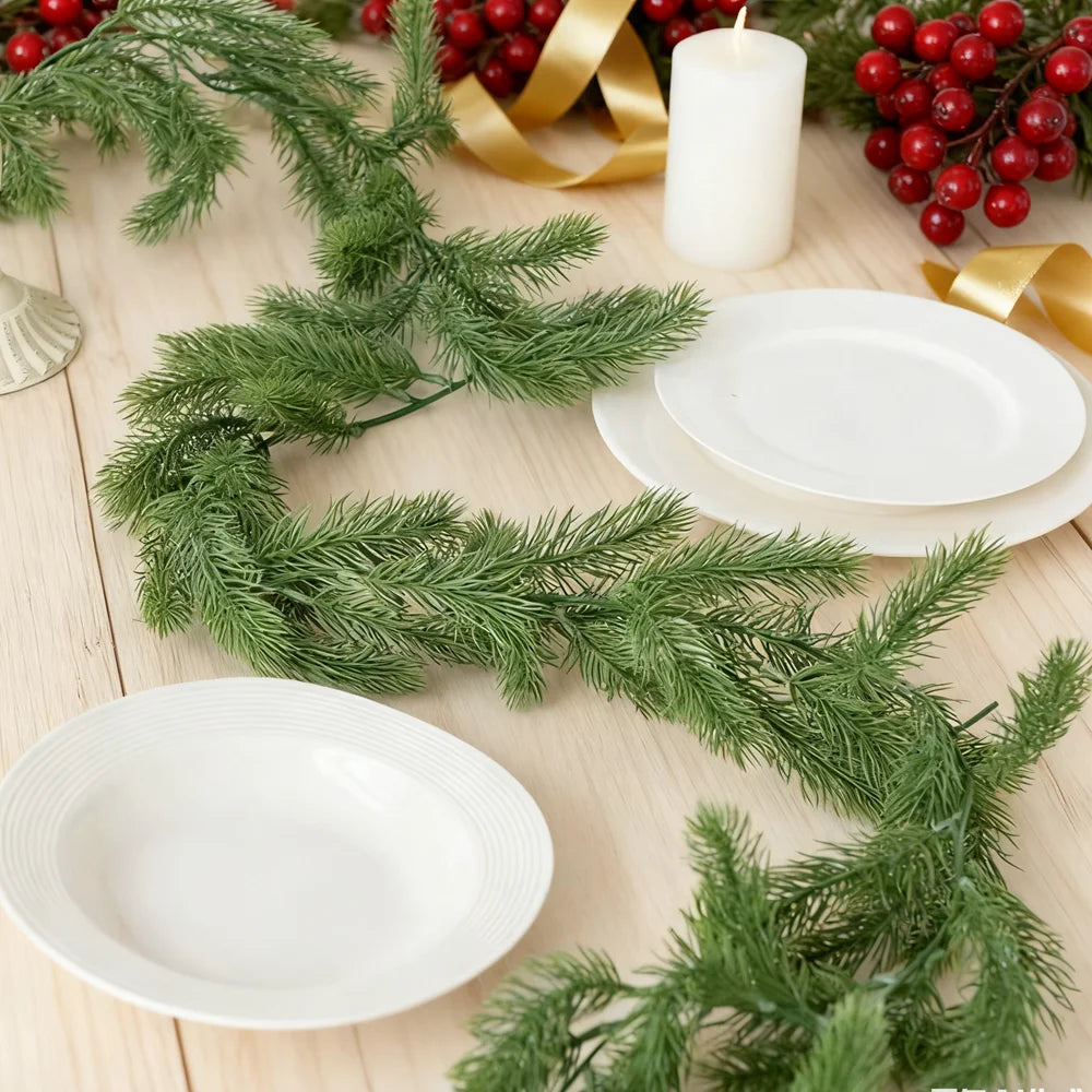Artificial Pine Needle Vine Garland 2/4 Pcs – 180cm Decor Artificial Vine Garland Babs