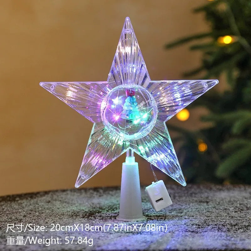 LED Star Christmas Tree Topper – Colorful Xmas Light Decoration Christmas Tree Topper Babs 04 1Pcs