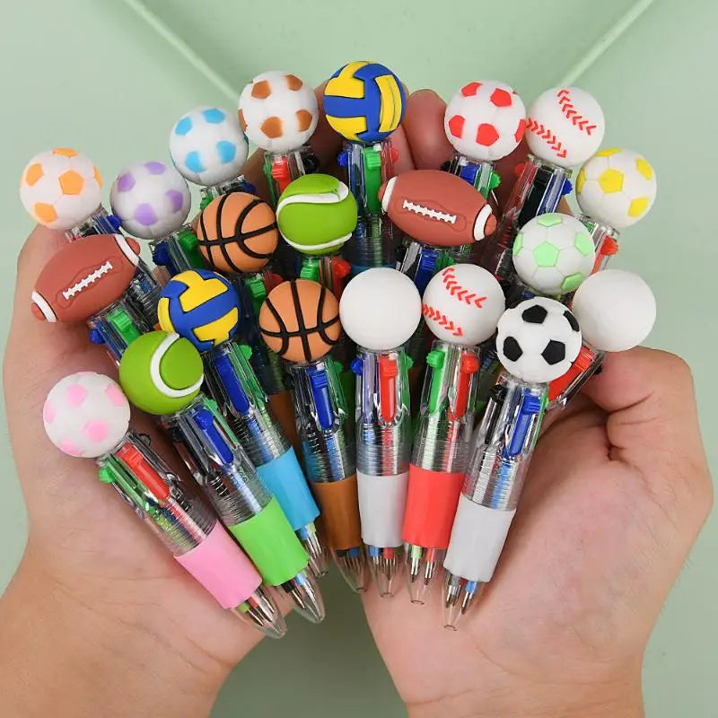 Sports Four-Color Pens Party Favors – Football & Basketball 10/20Pcs Novelty Party Pens Babs