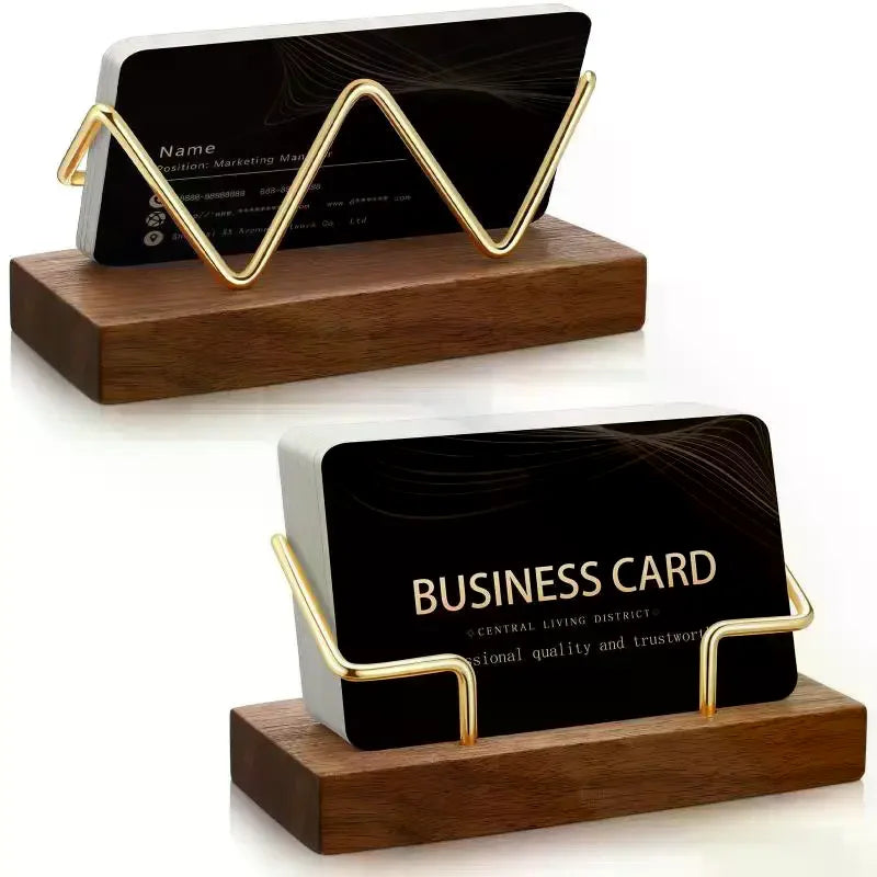 Wooden Business Card Holder – Desk Organizer Display Stand Business Card Holder Babs