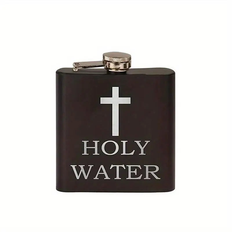 168ML Black Stainless Steel Hip Flask – Cross Pattern Screw Cap Stainless Steel Hip Flask Babs 1pc