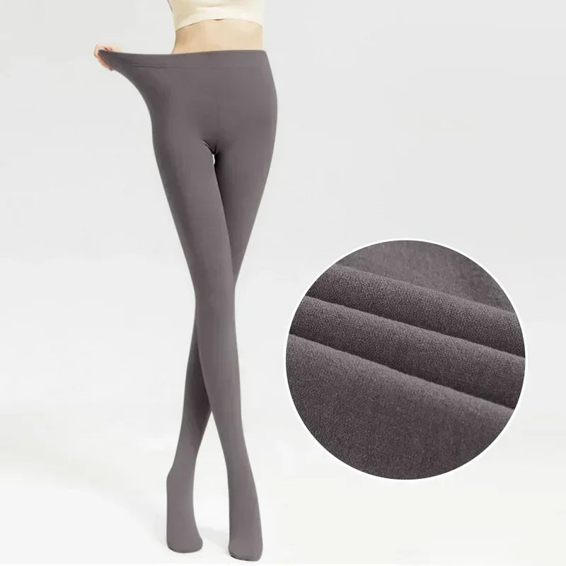 Women's Plush Lined Thermal Velvet Tights – Warm Winter Leggings Thermal Velvet Tights Babs Grey-All Inclusive 5Pairs