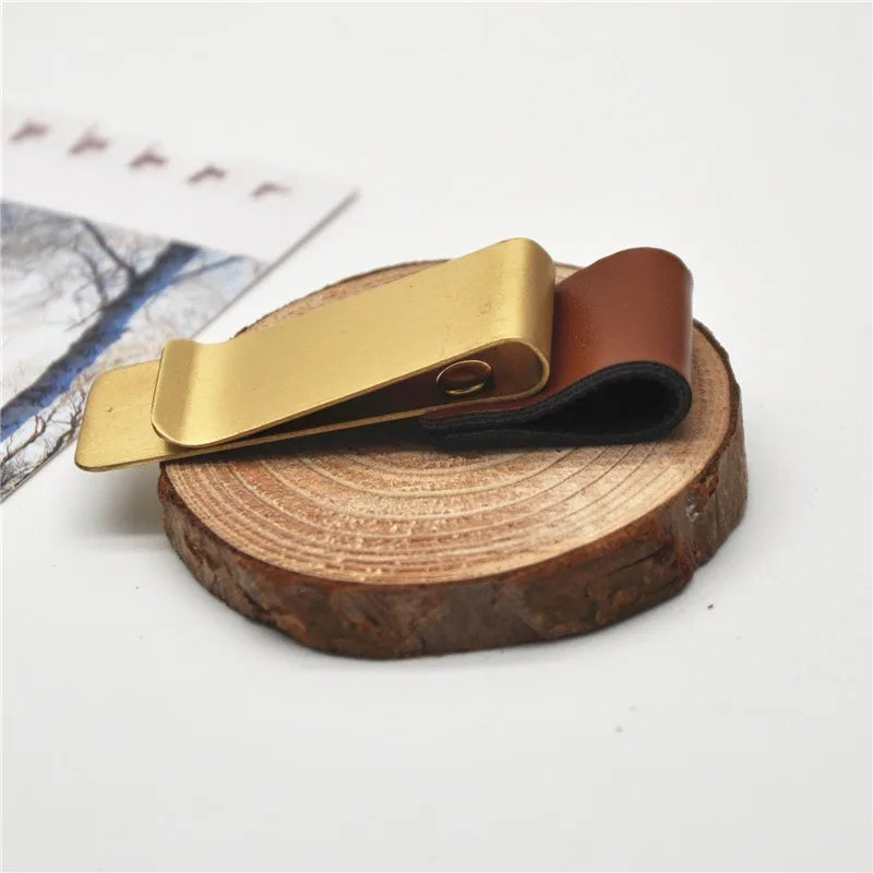 Metal Brass Pen Clip Holder for Notebook & Diary | Vintage Style Pen Clip Holder Babs Brass-Brown