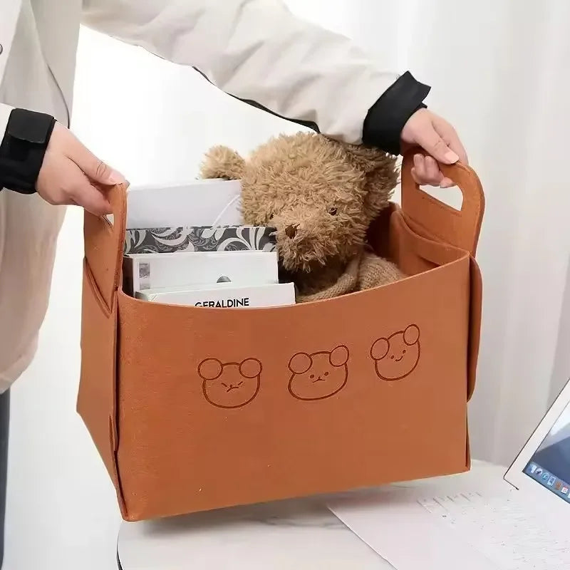 Foldable Felt Storage Basket – Car, Toy & Home Organizer Foldable Storage Basket Babs