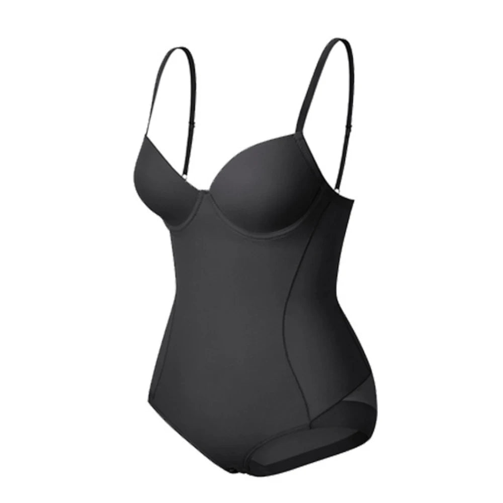 Women's Tummy Control Shapewear Bodysuit with Bra & Crotch Clip Shapewear Bodysuit Babs Black L