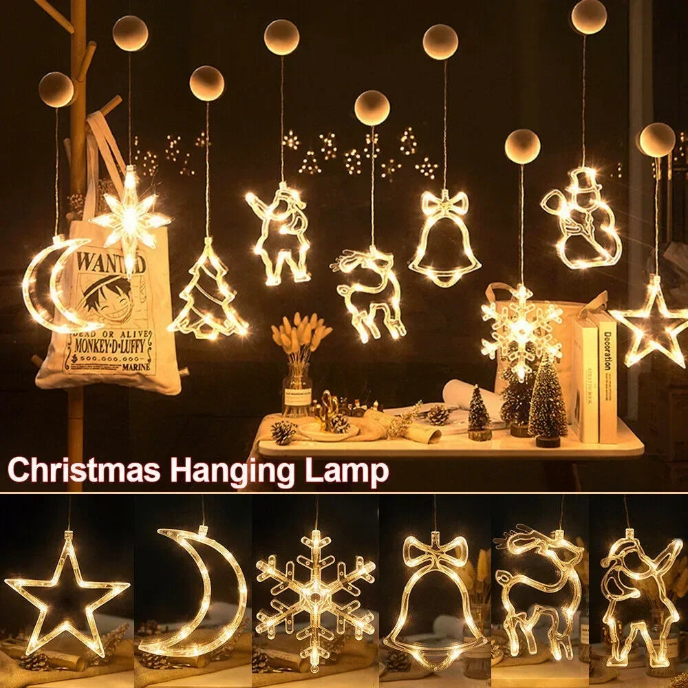LED Christmas String Lights – Santa Claus Window Suction Cup Christmas String Lights Babs