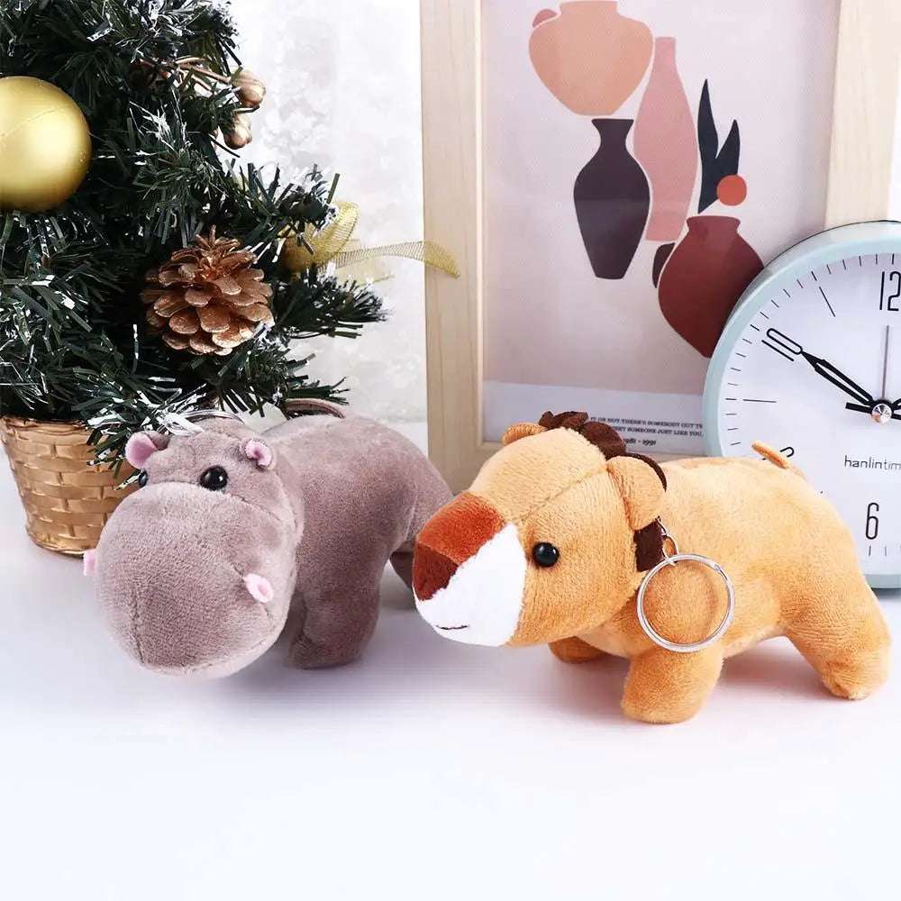 Jungle Animal Plush Keychain – Elephant & Tiger Stuffed Plush Keychain Babs