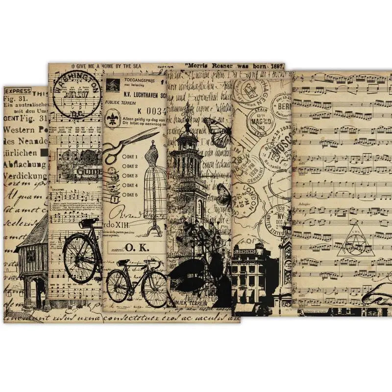 6x6 Vintage Scrapbook Paper Pad – 24 Assorted Cardstock Sheets Scrapbook Paper Pad Babs