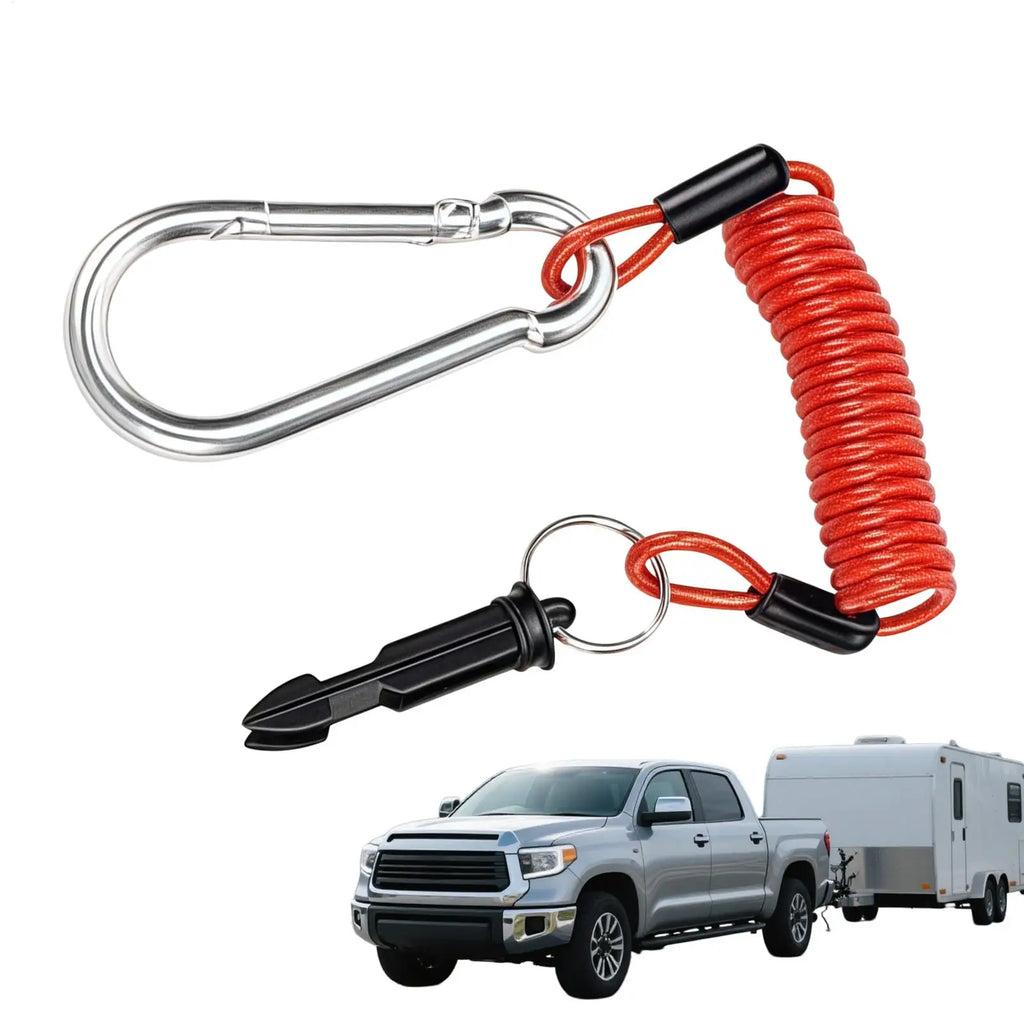 Breakaway Trailer Safety Cable Coiled 304 Steel RV Camper Trailer Safety Cable Babs