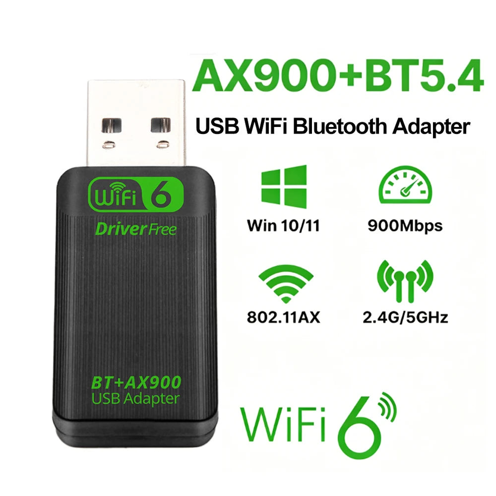KEBIDUMEI AX900 WiFi 6 Bluetooth 5.4 USB Adapter Dual Band USB WiFi Adapter Babs AX900 BT5.4