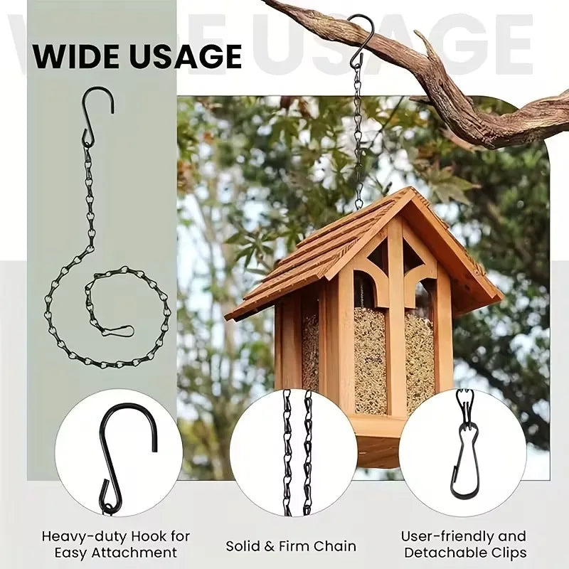 40cm Rattan Hanging Basket with 3-Hook Chain | Indoor & Outdoor Hanging Planter Basket Babs
