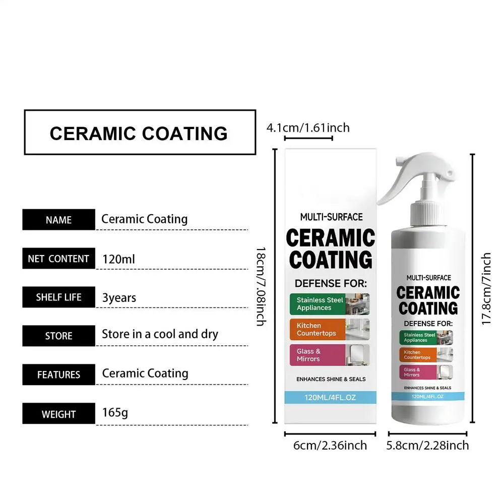 Ceramic Coating Spray 120ml – Waterproof Sealant & Shine Surface Coating Spray Babs 1pcs