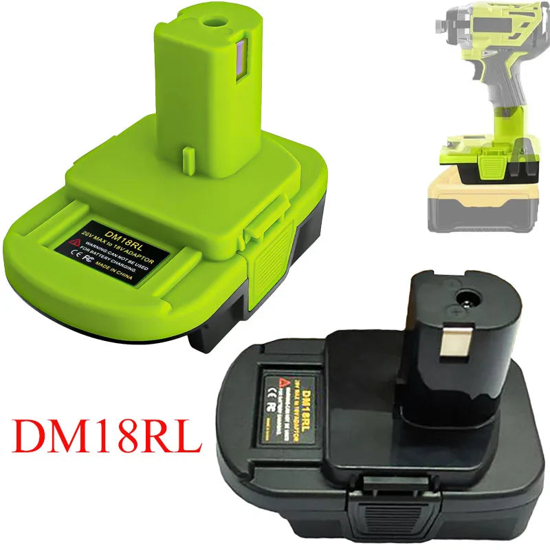 DM18RL Battery Adapter: Dewalt 20V & Milwaukee M18 to Ryobi Battery Converter Adapter Babs