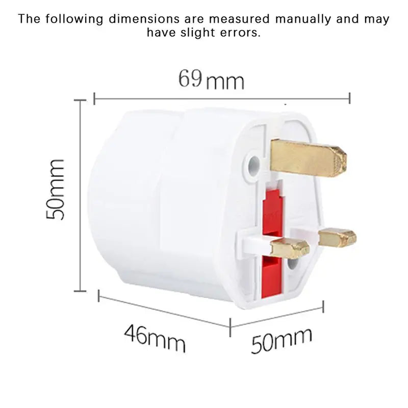 EU to UK Plug Adapter – 250V 13A Fused Travel Converter Travel Plug Adapter Babs