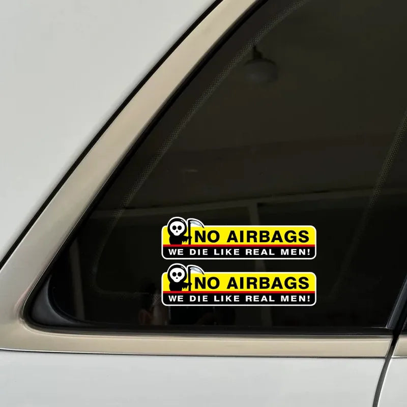 2PCS Funny No Airbags Car Sticker Decal – Waterproof Vinyl Car Decal Sticker Babs