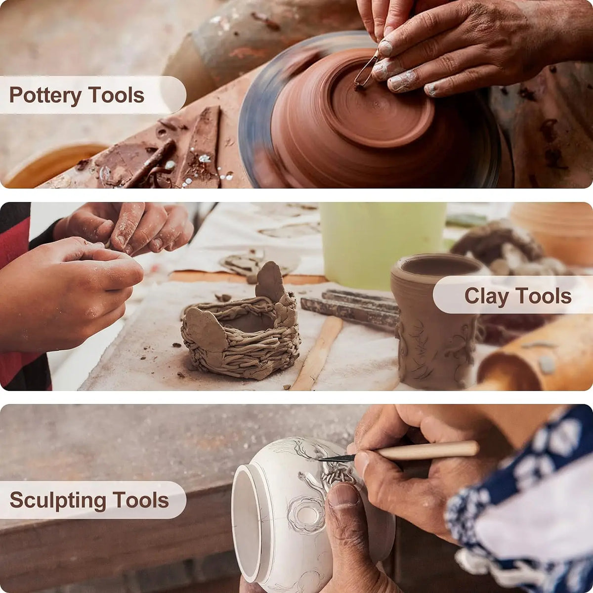 11Pcs Clay Sculpting Tool Set – Ceramic & Polymer Carving Kit Clay Sculpting Tools Babs