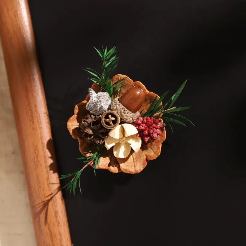 Pinecone Dried Flower Fridge Magnet – Handmade Home Decor Decorative Fridge Magnet Babs 1Pc 4