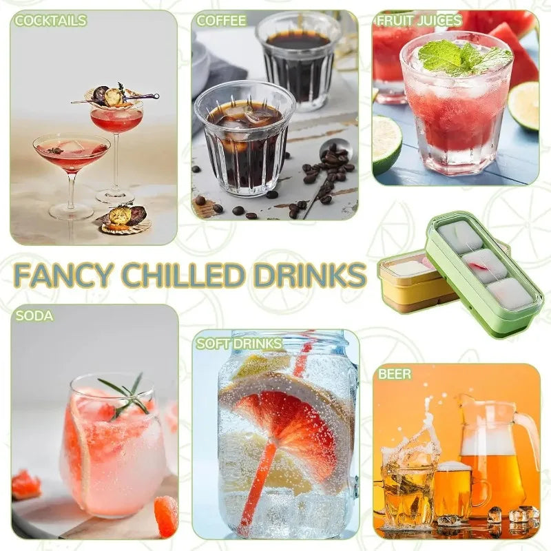 3-Cube Silicone Ice Tray with Airtight Lid – BPA-Free, Stackable Silicone Ice Tray Babs