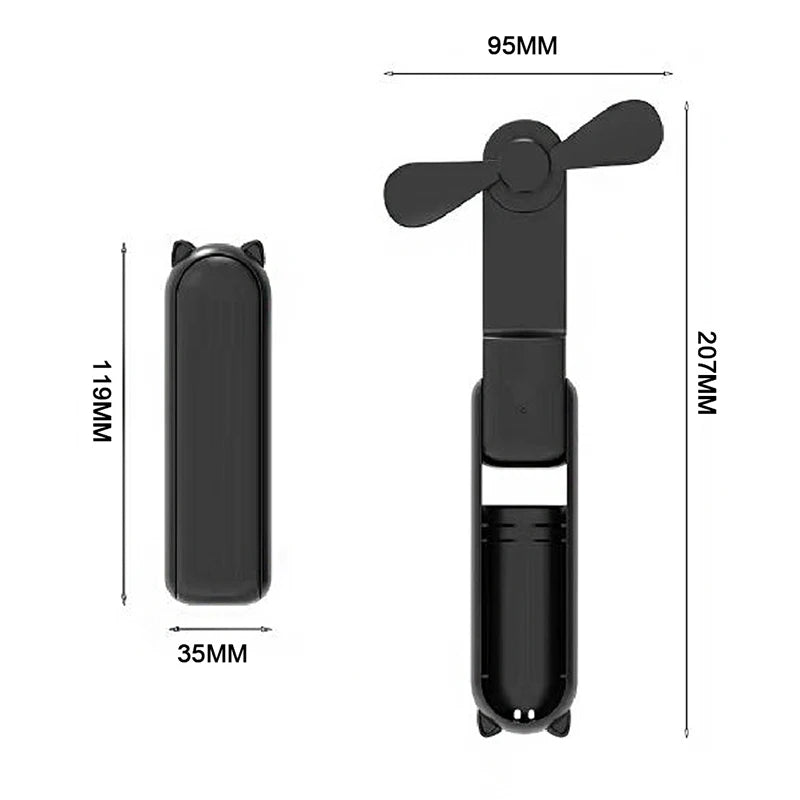 Foldable Portable Mini Fan – USB Rechargeable Handheld Fan Handheld Mini Fan Babs
