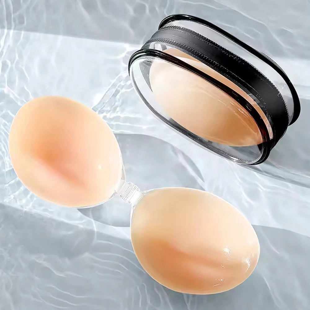 Strapless Sticky Bra Silicone Nipple Cover – Invisible Reusable Adhesive Silicone Bra Babs