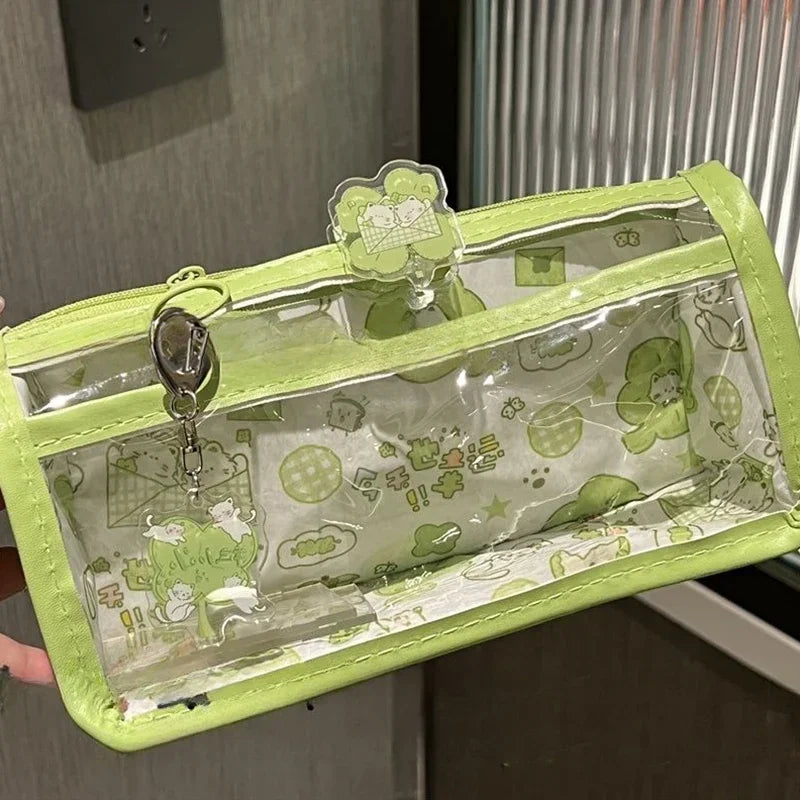 HUXUAN Cartoon Translucent Pencil Case – Large Capacity Pencil Case Babs