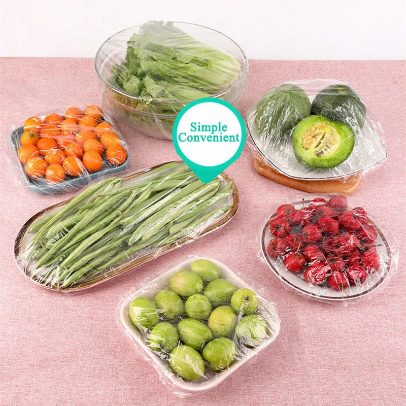 100pcs Disposable Elastic Food Covers for Bowls, Plates & Cups Disposable Food Covers Babs