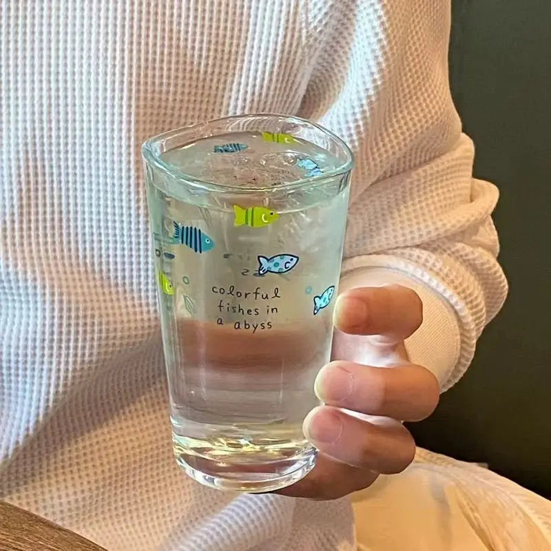 Tropical Fish Glass Cup – Heat-Resistant Decorative Drinking Mug Decorative Drinking Glass Babs About 280ml About 280-330ml