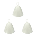 Men's Wool Felt Sauna Hat – Heat Retention & Hair Protection Sauna Hat Babs 3pcs-White