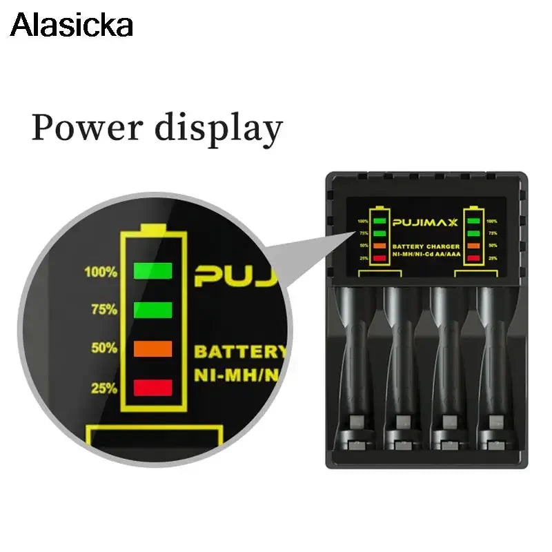 4-Slot AA/AAA Ni-MH Ni-Cd Battery Charger with LED Indicator Battery Charger Babs
