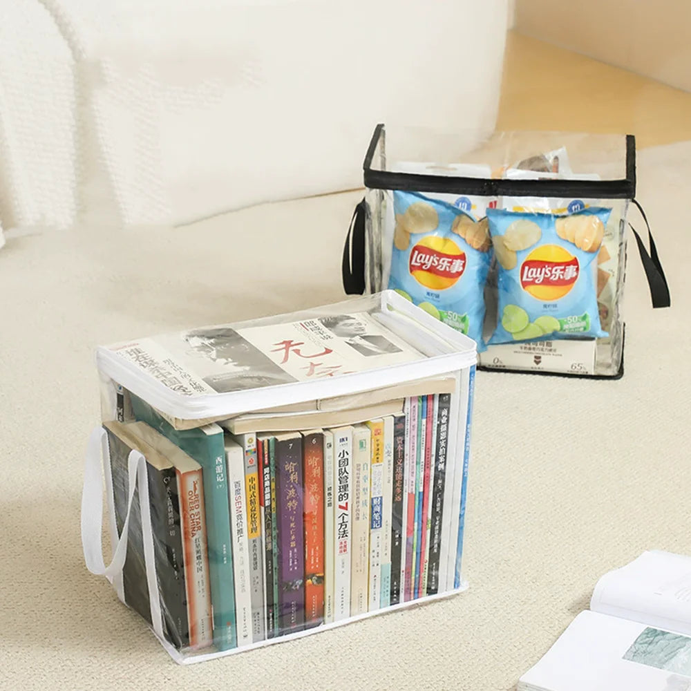 Foldable Transparent Book Storage Bag – Large Capacity Organizer Book Storage Organizer Babs