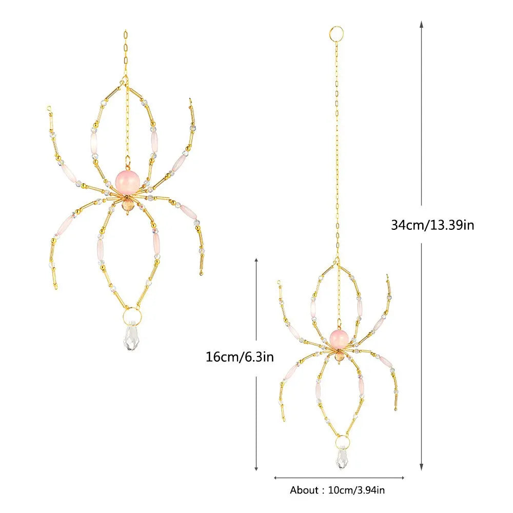 Crystal Pink Spider Suncatcher Prism Pendant | Window Decor Suncatcher Pendant Babs