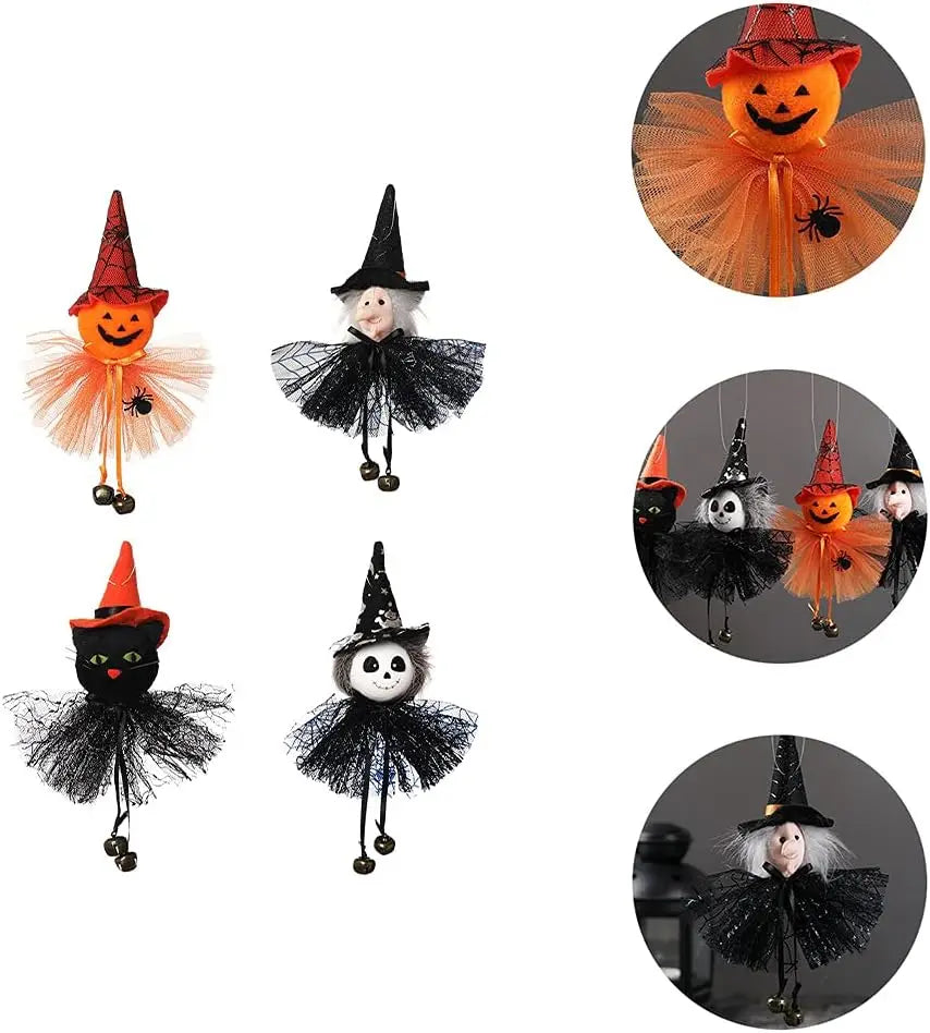 Halloween Witch Hanging Pendant – Wicker Pumpkin Ghost Decor Halloween Hanging Pendant Babs