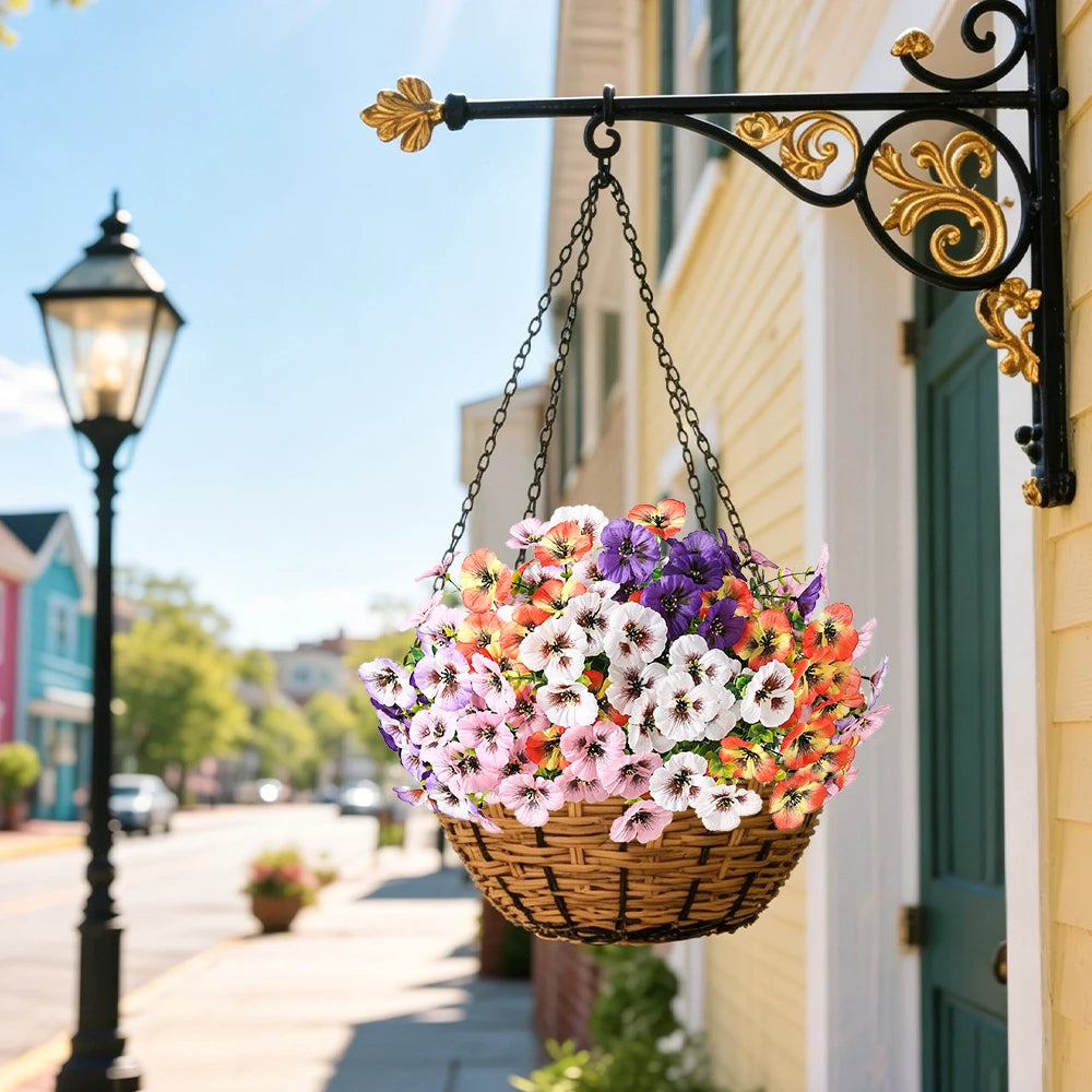Silk Artificial Pansy Bouquet 35cm | Fake Flowers Home & Wedding Artificial Flower Bouquet Babs