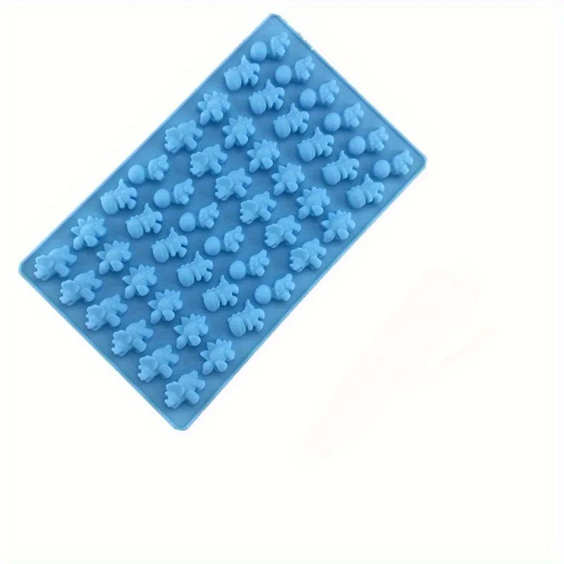 48-Pc Silicone Dinosaur Mold Set – Chocolate, Fondant & Candy Silicone Baking Mold Babs Blue