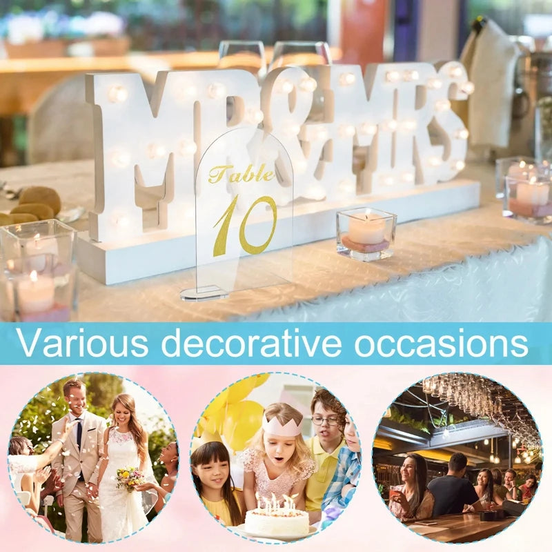 Clear Acrylic Arch Signs with Stand – DIY Wedding Place Cards Acrylic Place Card Holder Babs