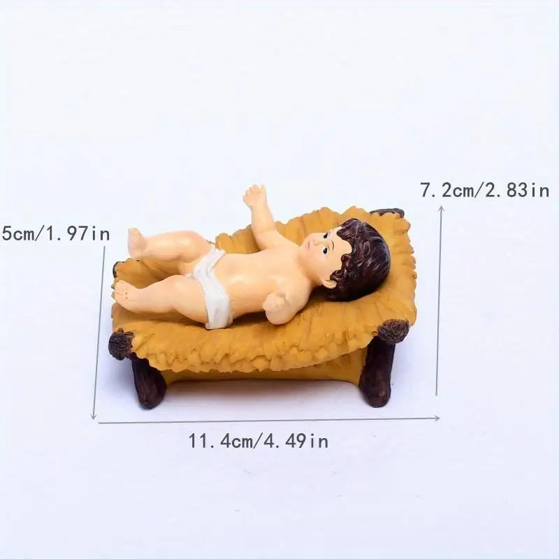 Baby Jesus Nativity Resin Figurine – Catholic Christmas Decor Gift Religious Figurine Babs