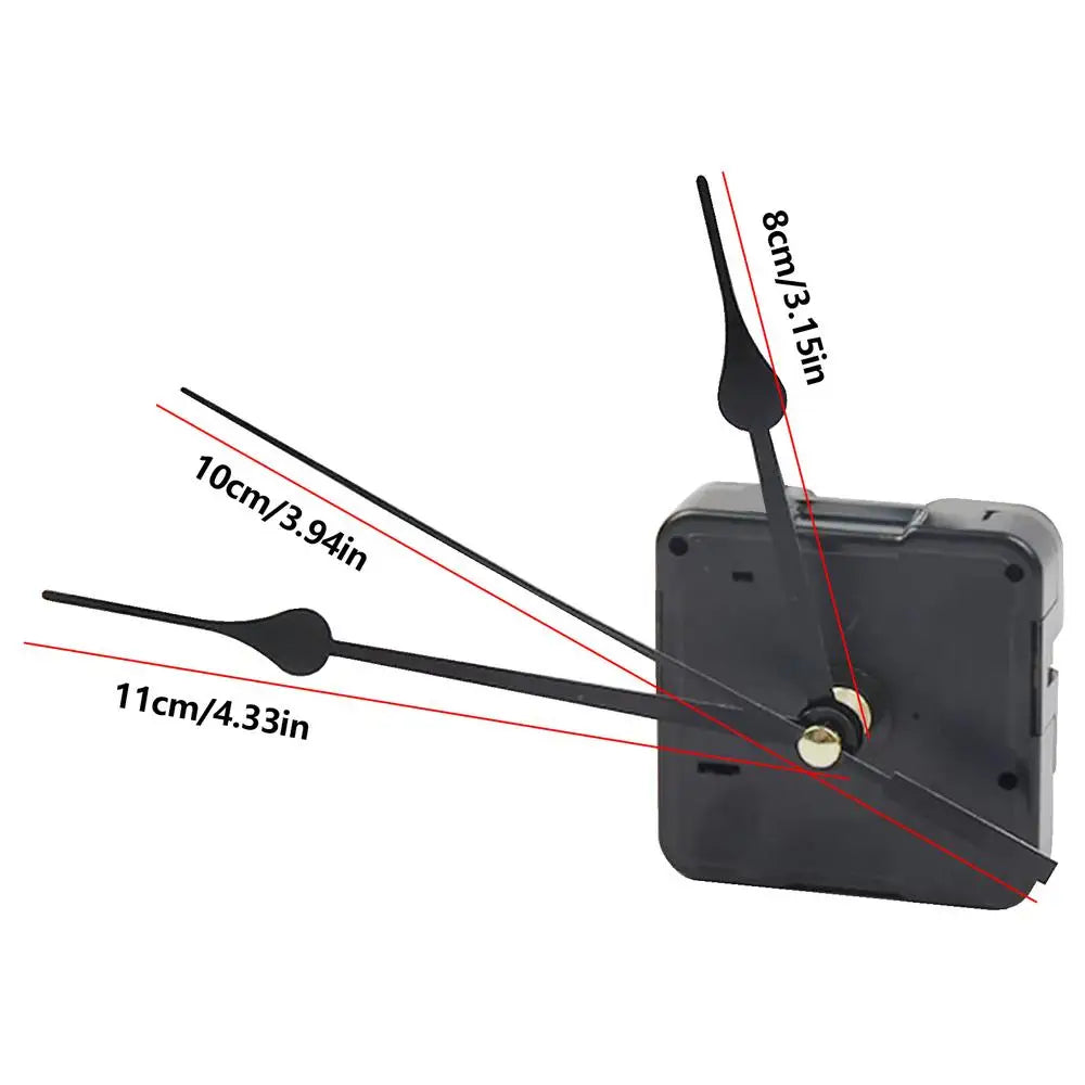Silent Sweep Quartz Clock Movement Replacement Kit – Black Clock Movement Kit Babs Black