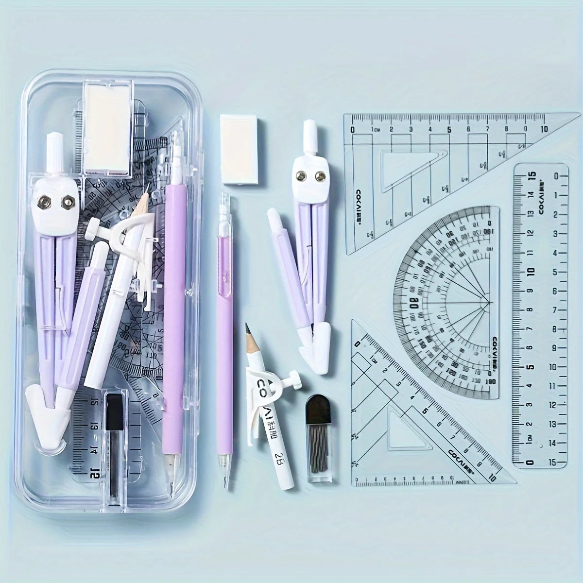 Math & Geometry Toolkit – Student Compass & Ruler Set Geometry Toolkit Babs plum
