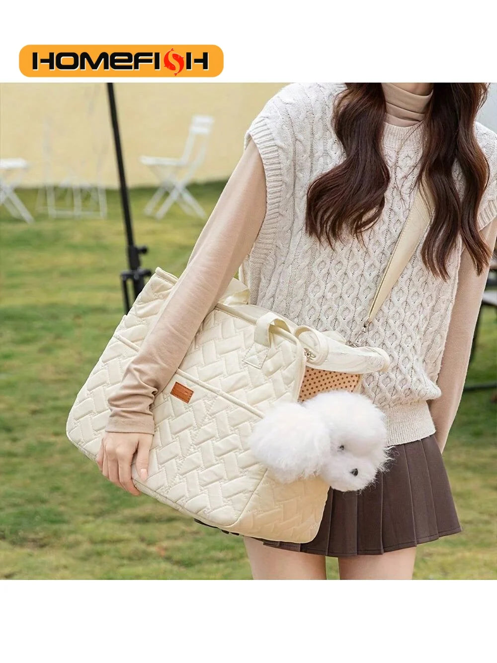 Large Breathable Canvas Pet Tote Bag for Cats & Small Dogs Pet Carrier Tote Babs
