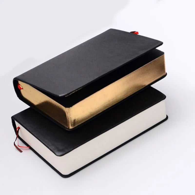 A6 PU Leather Notebook Vintage Gold Edge Bible Style Journal Leather Journal Notebook Babs