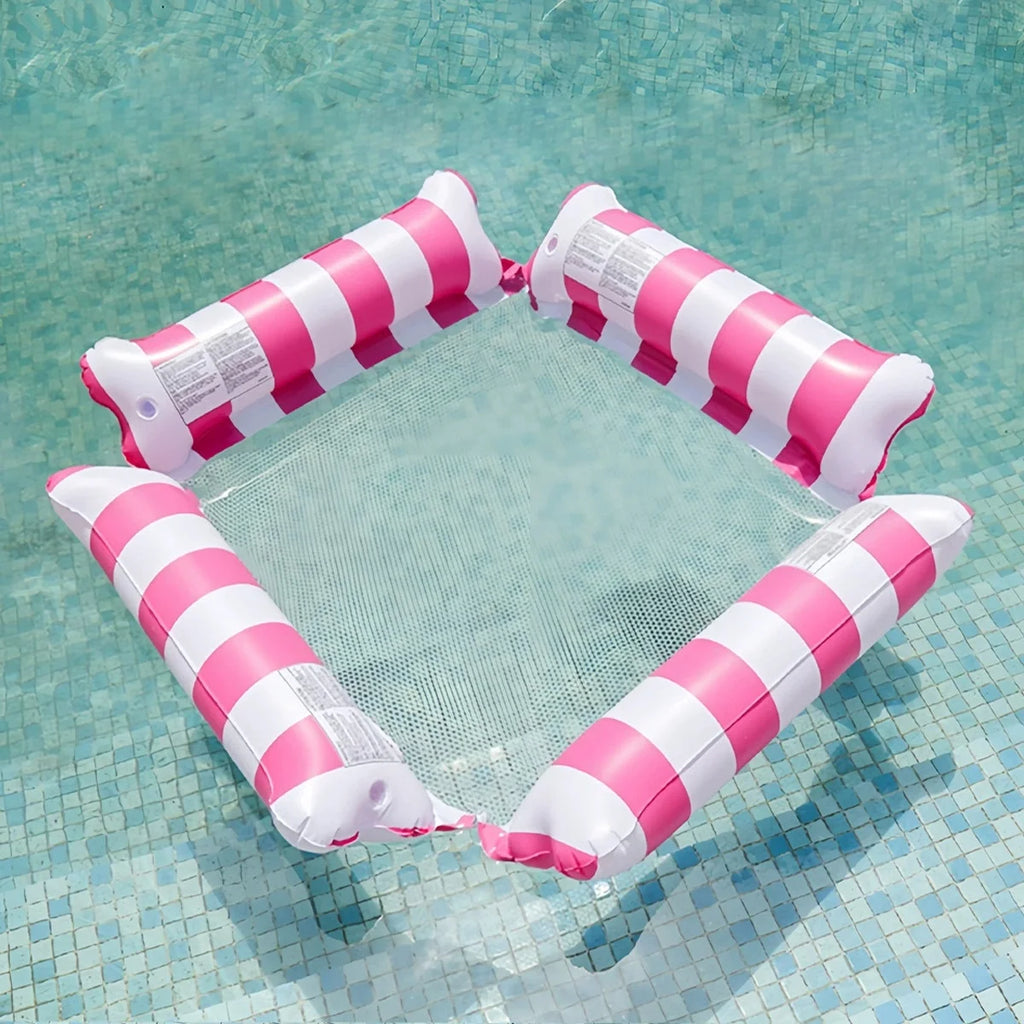 Foldable Inflatable Pool Float Netted Lounger – Single Person Inflatable Pool Lounger Babs red 4