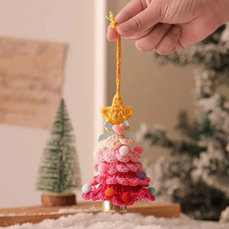 Crochet Christmas Tree Pendant – Plush Yarn Holiday Ornament Christmas Ornament Pendant Babs