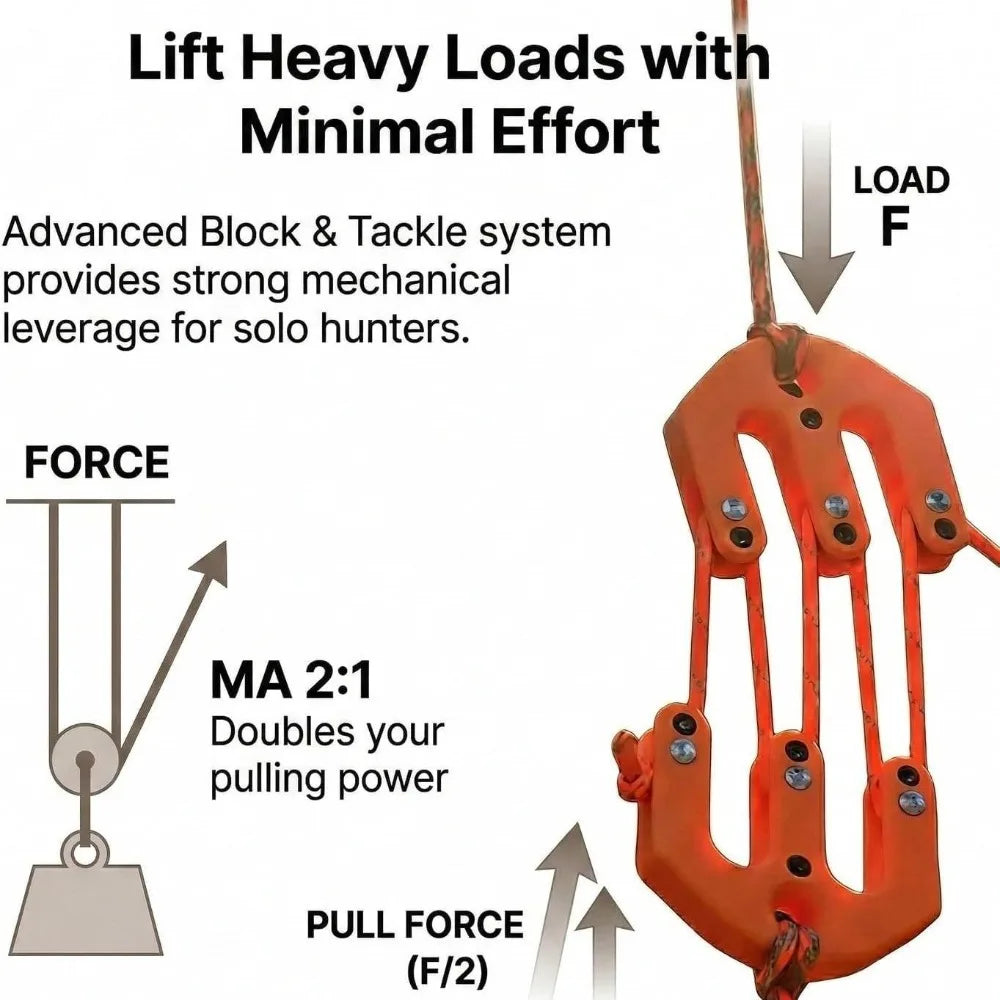 Hunting Hoist Block & Tackle System – Manual Outdoor Lift Hunting Hoist System Babs