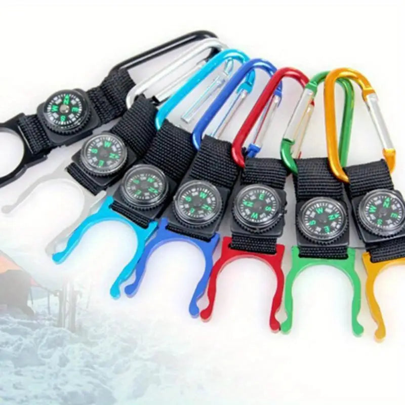 2PCS Carabiner Water Bottle Clip with Compass – Hiking Gear Carabiner Clip Babs