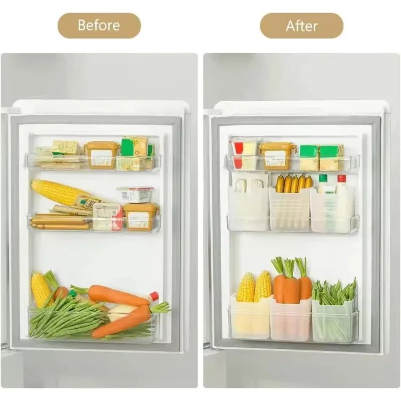 10-Piece Food Grade Fridge Door Storage Organizer Boxes Fridge Organizer Boxes Babs