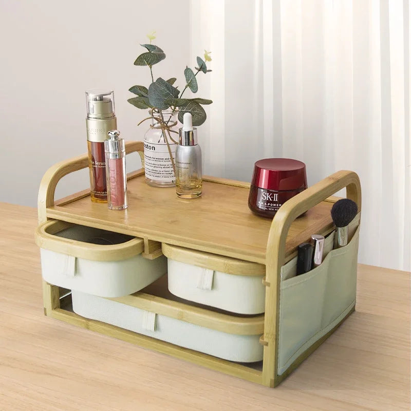 Bamboo Makeup Storage Drawers – Cosmetic Organizer Cosmetic Storage Drawers Babs