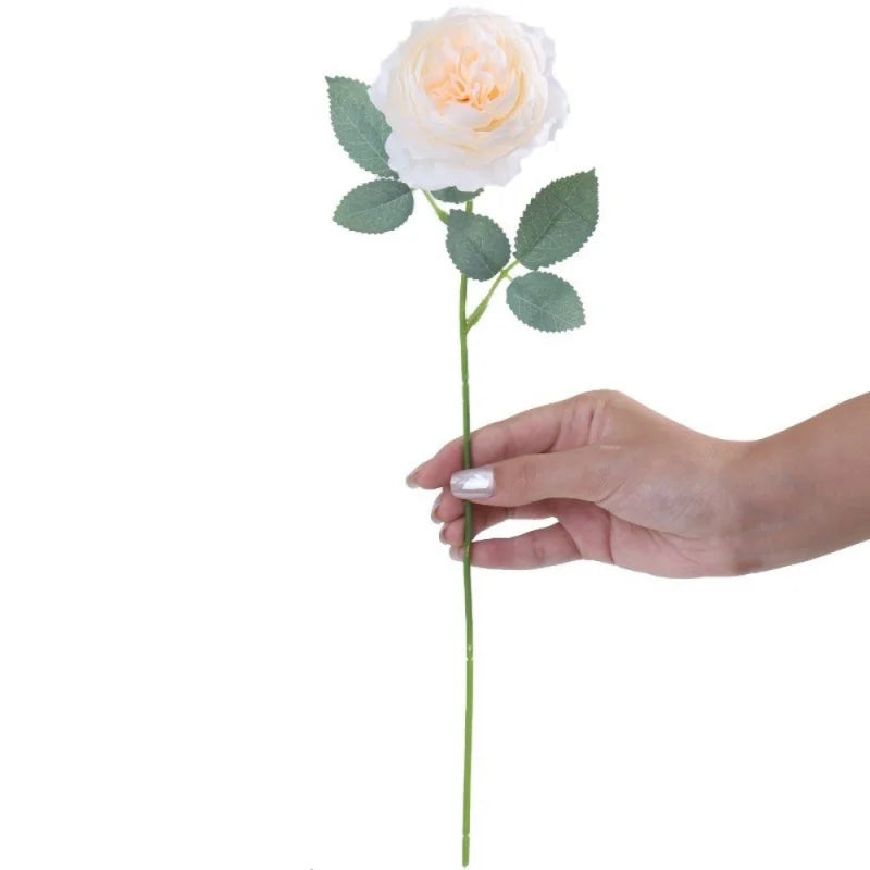 3pcs Silk Peony Flower Heads – Wedding & DIY Home Decor Artificial Silk Flowers Babs Beige 3Pcs