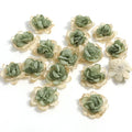 Chiffon Artificial Rose Flower Heads – Wedding & Party Decor Artificial Flower Heads Babs Green 5Pcs