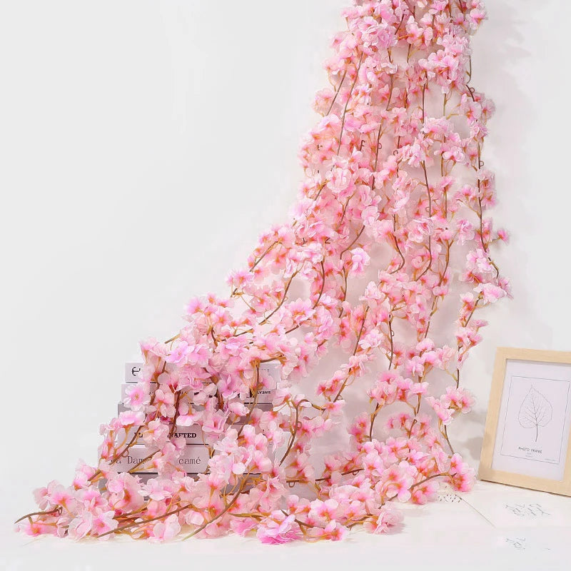 Artificial Cherry Blossom Sakura Hanging Garland | Silk Vine Silk Flower Garland Babs