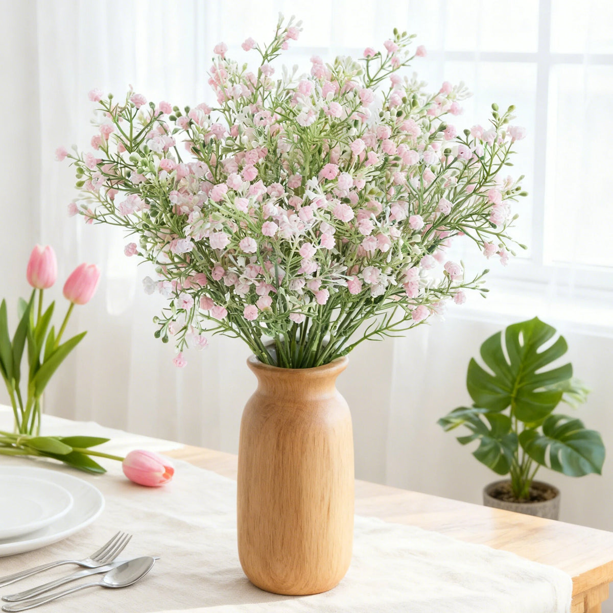 3Pcs Artificial Gypsophila Bouquet for Wedding & Home Decor Artificial Flower Bouquet Babs